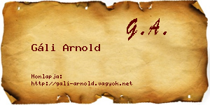 Gáli Arnold névjegykártya